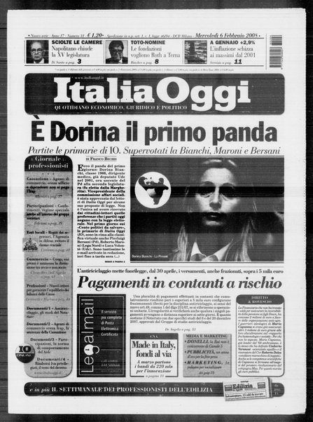 Italia oggi : quotidiano di economia finanza e politica